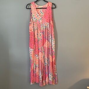 Easel Floral Patchwork Maxi Dress Romper Size L Like New